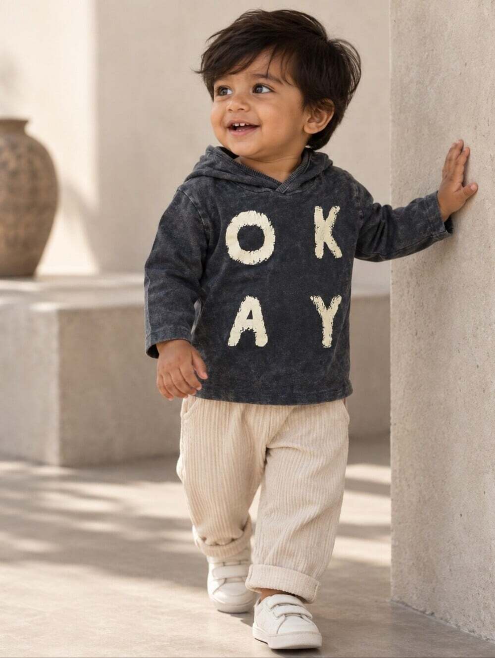 Zara BabyBoy Hooded Long Sleeve Shirt 12-18M 86 OKAY Graphic Cotton